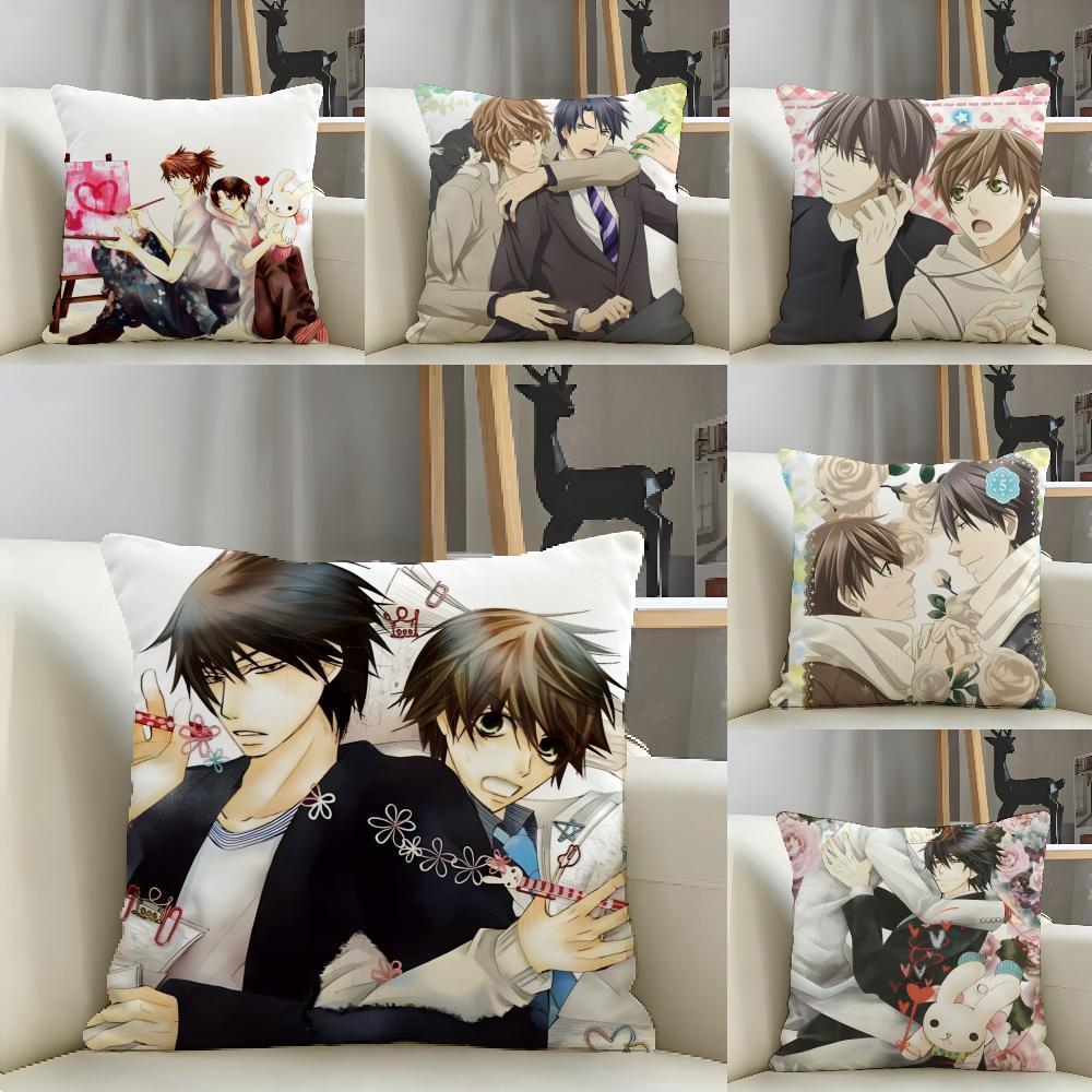 Comic Anime Pc-Sekai-Ichi Hatsukois 1 Pillow Case Natural Linen Pillow Case Double-Sided Decor Sofa Pillowcase Home Decor