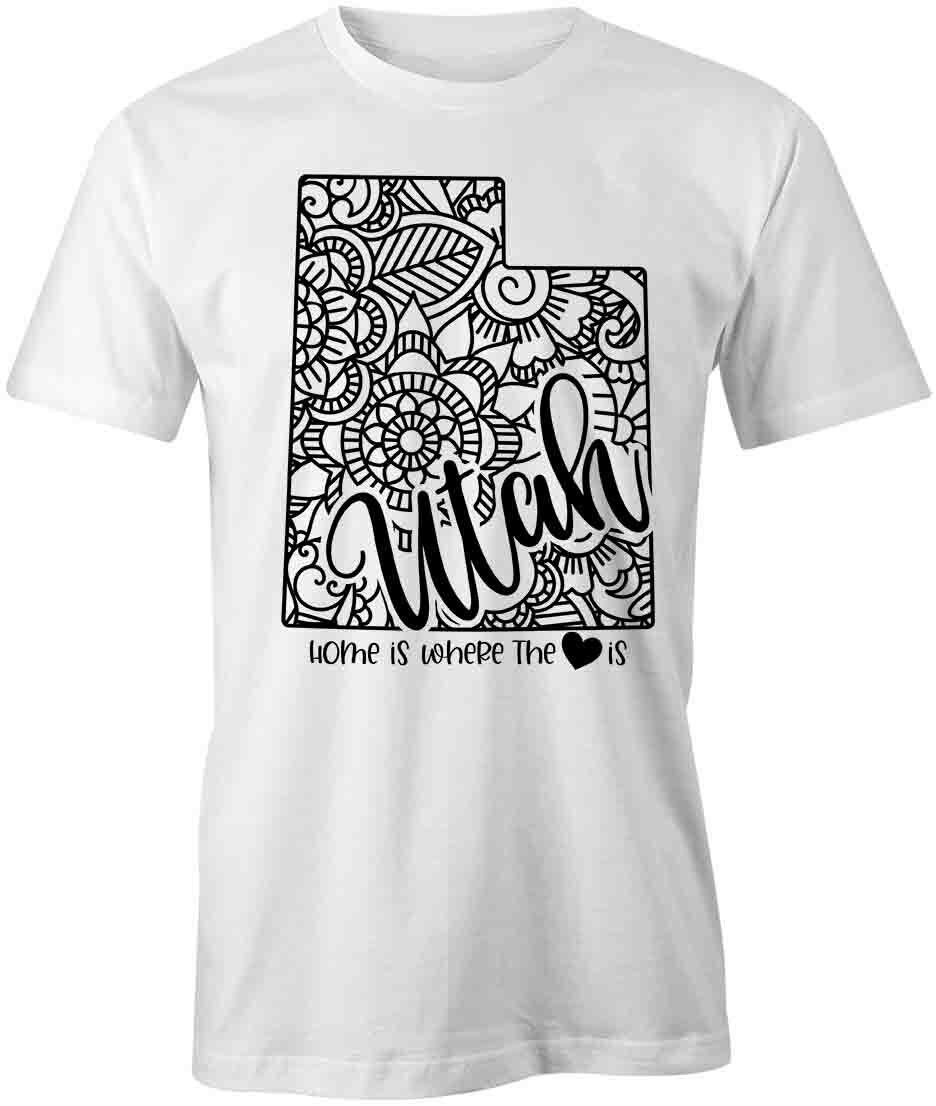 STATE MANDALA UTAH TShirt Tee Short-Sleeved Cotton CLOTHING HEART S1WSA809 XXXL