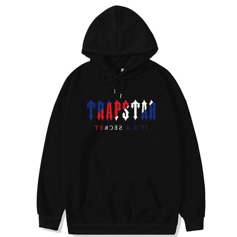 Cross-border Trapstar Alphabet Casual Street Youth Cotton Red and Black Printed Fleece Sweatshirt Sweatpants