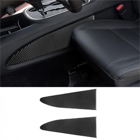 2Pcs Carbon Fiber Transmission Console Front Side Cover Trim For Dodge Durango