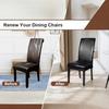 1pc PU Leather Waterproof Chair Cover Elastic Chair Slipcover Solid Colour Chair Case Protector for Dining Room Hotel Banquet