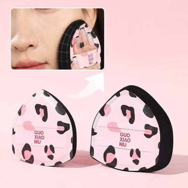 Дорогая - Треугольная пуховка с леопардовым принтом Leopard Print - Pink & Black