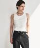 KINETO Sleek Ribbed Sleeveless Top_White