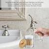 3Pcs 11.5 Oz Acrylic Qtip Dispenser Cotton Swab Holder Clear Qtip Dispenser Holder with Bamboo Lid Lightweight Bathroom Jar