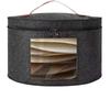 Round Hat Storage Box Zipper Dustproof Hat Organizer With Transparent Window Handle For Closet Home Storage