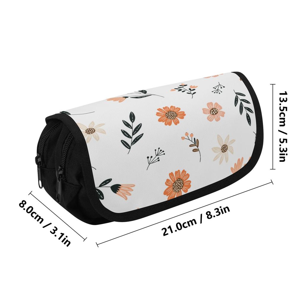Pencil Bag Multi Compartment 300D Polyester Metal Zipper with Two Compartments for Pens Ruler Earphones Students for Boys Girls