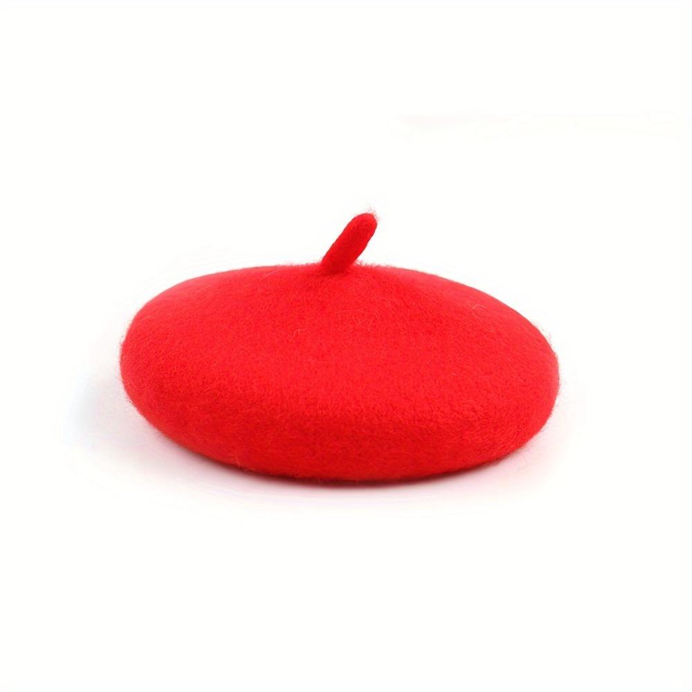 

1 шт. Очаровательная шляпа-берет для питомца - Очаровательный головной убор для собак и кошек для модных фотосессий, Идеальный аксессуар для ваших пушистых друзей One-size красный