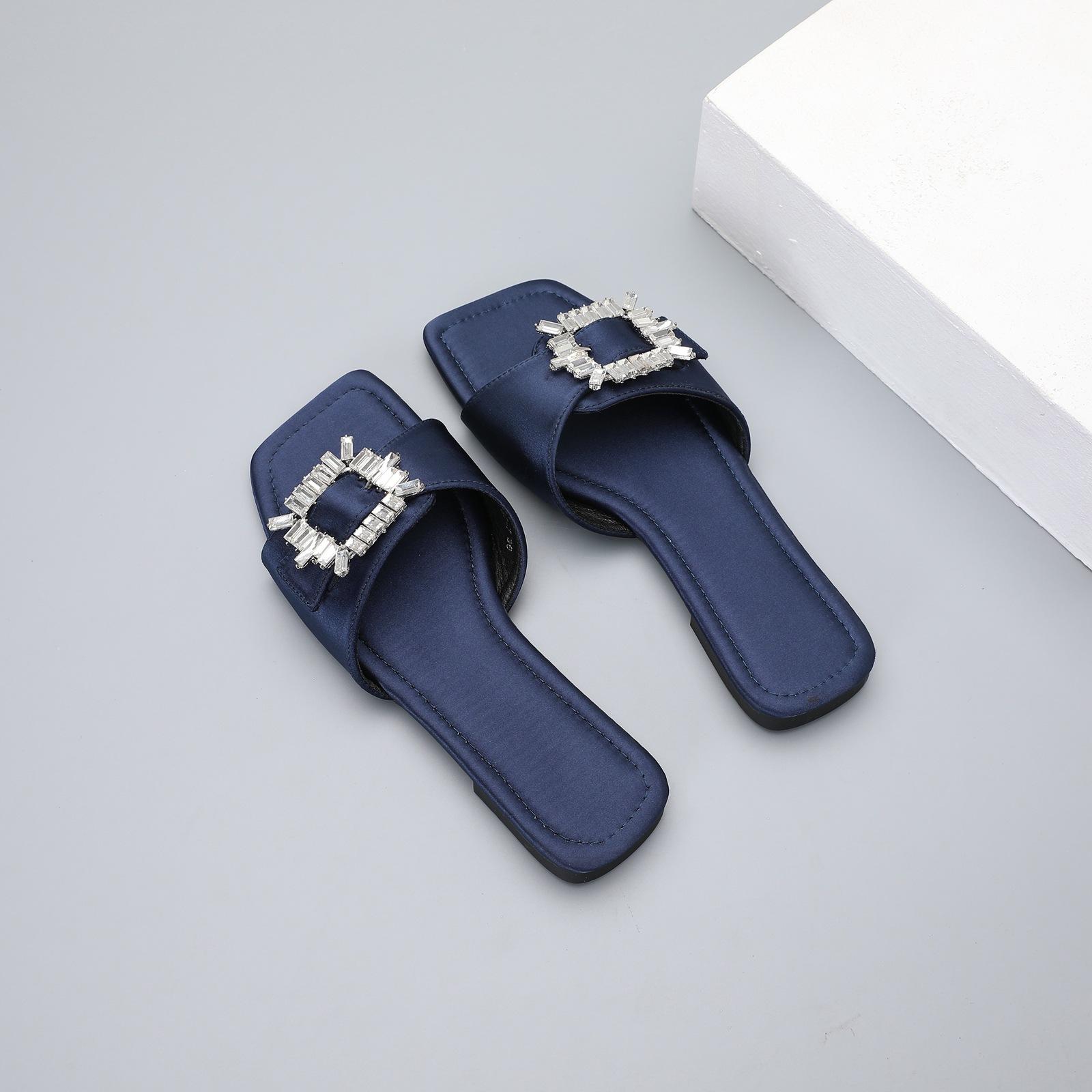 2024 Новые летние шелковые тапочки со стразами для женщин — фото 10