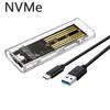 Xiaomi M.2 NVME PCIe NGFF SATA Dual Protocol SSD Case Clear USB Type C 10Gbps PCI-E M2 SSD Transparent External Enclosure Hard Disk Box