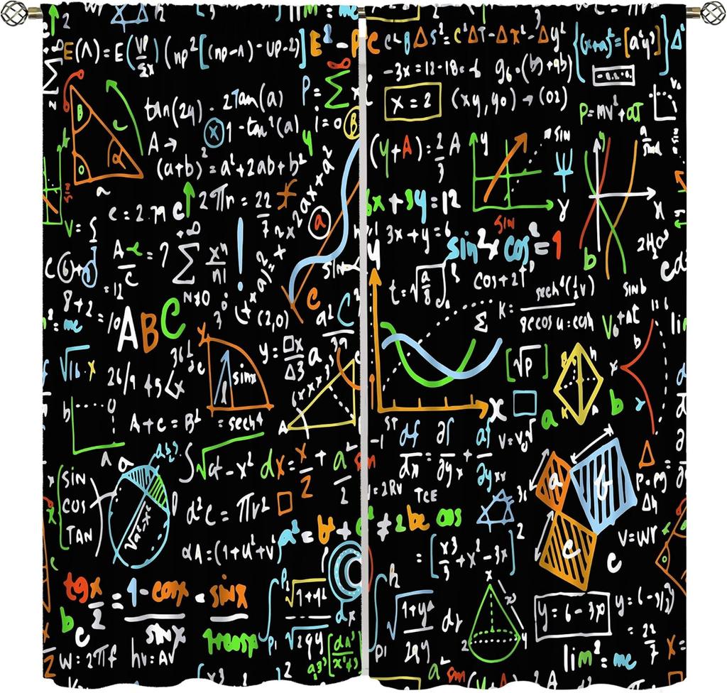 Abc Alphabet Curtains, Cartoon Toddler Colourful Animals Numbers Colours Classroom Learning Windows Treatments Drapes For Kids