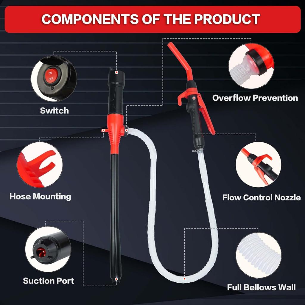 Portable Battery Powered Gas Transfer Pump,Liquid water from battery power/Fuel Transfer Pump,With adjustable flow control,per minute 2.2