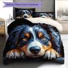 Black Australian Shepherd Pattern Bedding Home Decoration Birthday Gift (1 * duvet cover + 2 * pillowcase, without core)