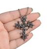 Gothic Cross Pendant Necklace With Dark Rose Design For Men And Women