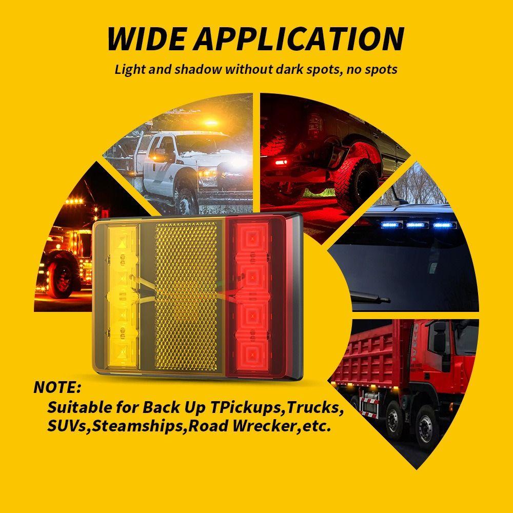 2Pcs 12/24V Stop Indicator Lamp 10 LED Turn Signal Indicator Rear Tail Lights Lamps Motorhome