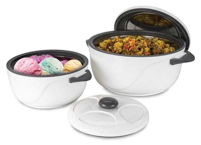 Set di 2 Ciotole Termiche da 2 L e 4 L - Un Elegante Set di Ciotole Termiche
