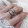 ANENJERY Multi-Size Single Row Colored Zircon Thin Rings Female Design Premium Index Finger Tail Ring Bague Femme Anel Anillo
