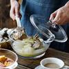 Heat-Resistant Crystal Cookware Set: 2.5L Tempered Glass Pot with Handles, 1.5L Soup Bowl, 1L Pot, Each with Lids, Three Upgraded Sizes.