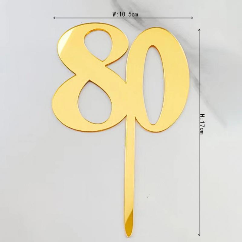 Nummer 18 21 30 40 50 60 100 Acryl Dekorativer Stecker Hochzeitstag Geburtstagstorte Plakette