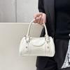 Stylish PU Bowler Bag Women Minimalist Urban Shoulder With Zip Phone Pocket