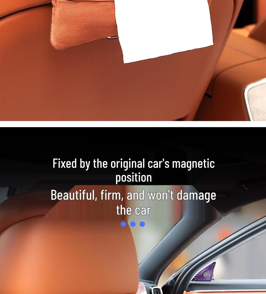 Compatible with Zhi Jie R7/S7: Magnetic Suede Plush Tissue Holder Box for Car Interiors