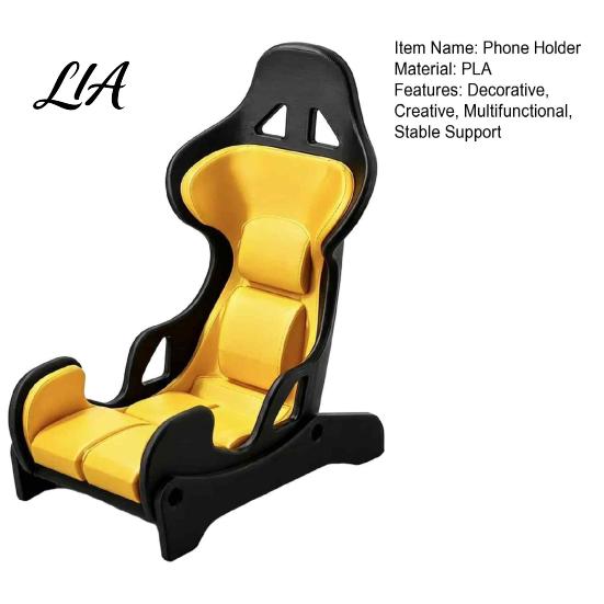 Desktop Mobile Holder for Racing Fans Seat Phone Holder, Stand, Adjustable Vertical and Horizontal Gaming Desk Accessories Gamers Viewing Angle Mount