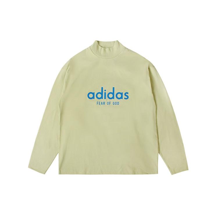 Men s adidas x Fear of God Crossover Alphabet Logo Round Neck Long Sleeves Autumn Green T-Shirt HM8111 M