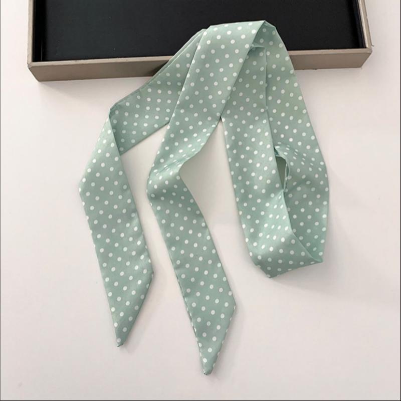 Fashion Polka Dot Silk Scarf Versatile Headwear Hair Band Korean Style Luxury Silk Scarf Belt Package Hanging Decor Accessories