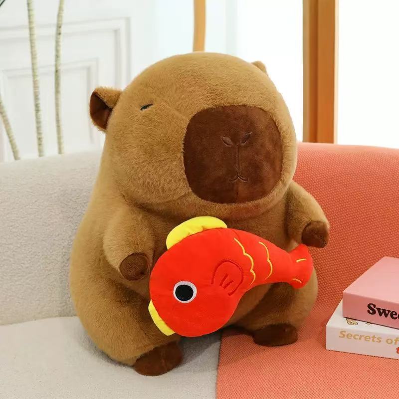 23cm Super Cute Capybara with Bee Capibara Plush Doll Giant Kawaii Stuffed Animal Doll Children Kids Birthday Gift Toys