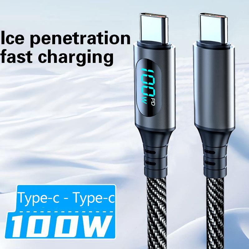 120W Usb Type C Cable For Honor Samsung Super Charge Fast Charging Usb C Charger Data Cable Wire Cord 1M 2M
