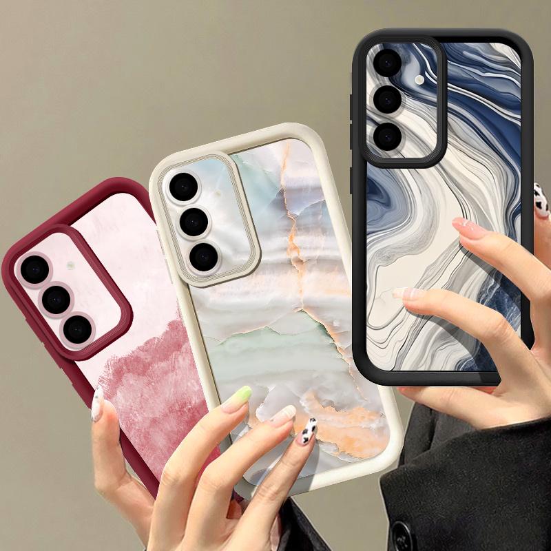 Watercolor Marble Case For Samsung S26 S25 Ultra S24 S23 S22 S21 FE A18 A54 A55 A16 A26 A36 A56 A17 A27 A37 A57 5G Shockproof Bumper Cover