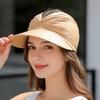 Sombrero de Sol Hueco Ajustable con Cierre de Velcro Ala Ancha 360 Grados Protección UV Completa para el Rostro Sombrero de Verano para Exteriores