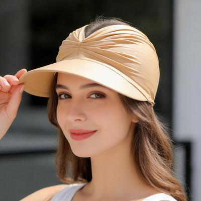 Sombrero de Sol Hueco Ajustable con Cierre de Velcro Ala Ancha 360 Grados Protección UV Completa para el Rostro Sombrero de Verano para Exteriores