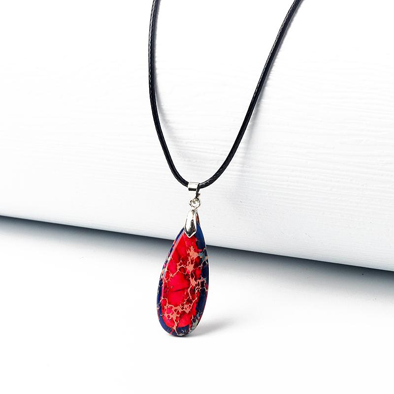 Water-Drop Emperor Stone Pendant Necklaces for Women Reiki Nature Stone Imperial Jaspers Turquoises Necklaces Healthcare Jewelry
