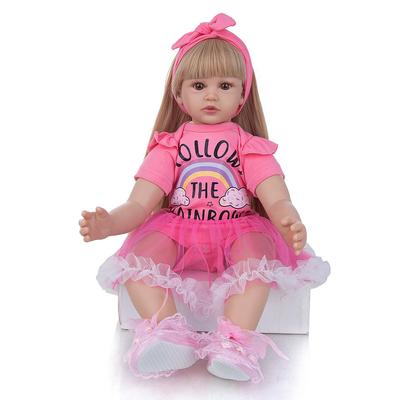 24 Inch Reborn Baby Dolls Cloth Body Princess Girl Real Looking Baby Dolls Boneca Reborn Long Hair For Kid Birthday Xmas Gift