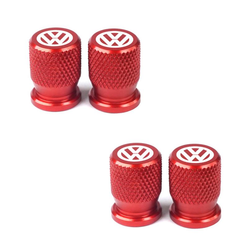

Для VOLKSWAGEN 4 шт. Ковпачки клапанів шин коліс автомобіля Алюмінієві герметичні кришки Логотип-емблема для VW Volkswagen Golf Polo Passat Tiguan До срібний