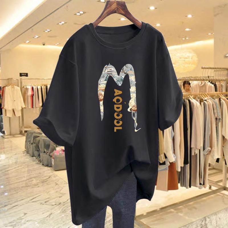 2025 Women's Pure Cotton Streetwear T-shirt: New Summer Casual Round Neck Short Sleeve Tee