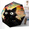 1pc Colorful Stars and Cats Automatic Opening and Closing Umbrella - Suitable for Various Occasions, Outdoor Activities, Lightweight and Durable