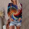Womens Casual Abstract Print Long Sleeve Crew Neck T-Shirt 3D Effect 2025 Comfort Fit