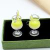 Creative Simulation Red Wine Goblets Makaron Double Beverage Cups Milk Tea Earrings Innovative Cute Accessories