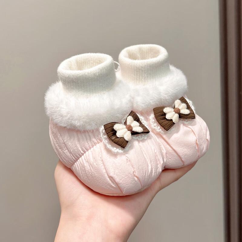 Winter Baby Shoes: Soft Sole Walker for Girls, 6-12 Months, Non-Shedding Velvet, Warm Cotton Boots