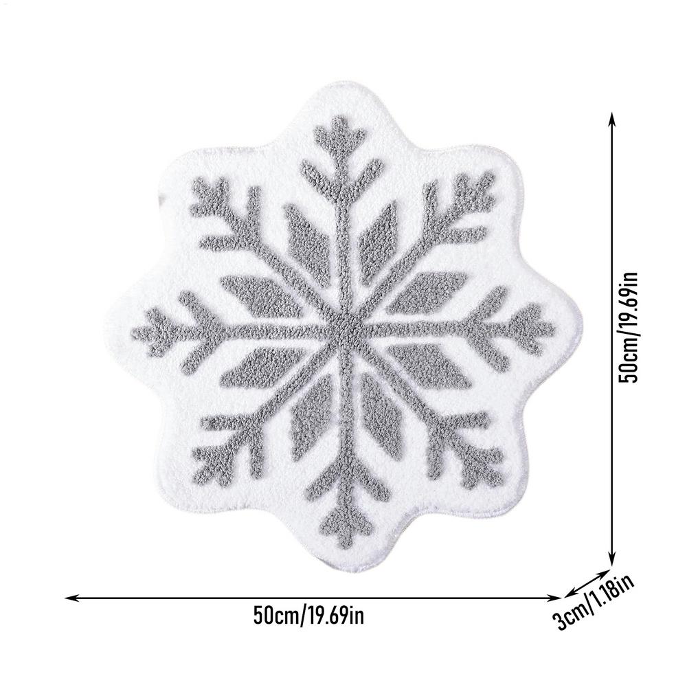 Christmas Bath Mat Snowman Rug Non-slip Cute Cartoon Tree Snowman Design Soft Floor Pad For Toilet Area Shower Bathtub House