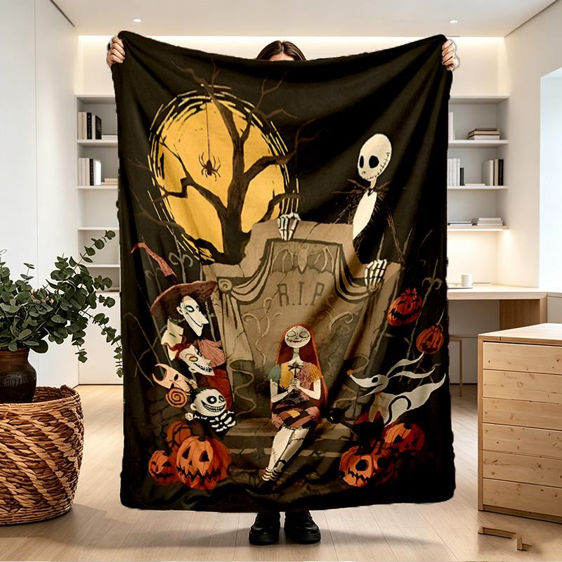 The Nightmare Before Christmas Print Blanket - Soft & Comfortable, for Bedroom, Travel, Sofa, Home Decoration - Birthday Christmas Gift for Friend