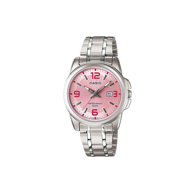 Casio 50M Water Resistant Quartz Movement Stainless Steel Strap Watch Pink Dial Women Watches LTP-1314D-5AVDF