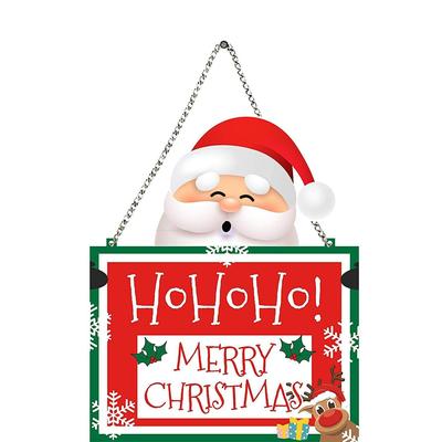 Printelligent Christmas Wooden Door Wall Hanging Home Decoration Items Merry Christmas Door Hanging Size ( 7 X 12 Inches )