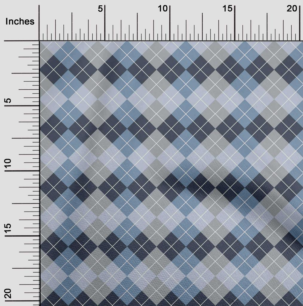 oneOone Cotton Flex Bright Red Fabric Argyle Check Dress Material Fabric Print Fabric By The Yard 40 Inches