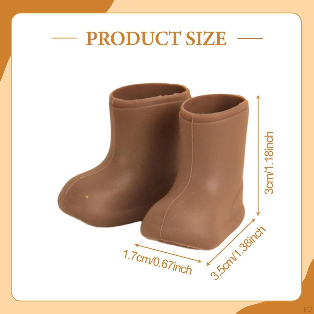 Doll Miniature Shoes Flexible Nonslip Rain Boots Toy Costume Replacement Silicone Handmade