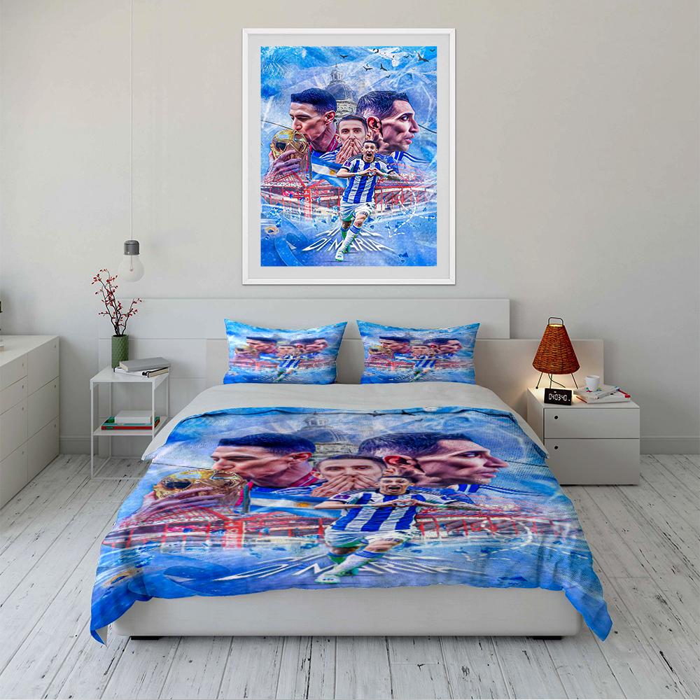 Soccer-Themed Bedding Set Bedding Set (1 Duvet Cover, 2 Pillowcases, Duvet Not Included)