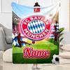 Bayern Munich Fan Gear Customize Your Name Blanket Cozy Customizable Blanket Durable Comfort for Home Decor Picnics Seaside Livingroom