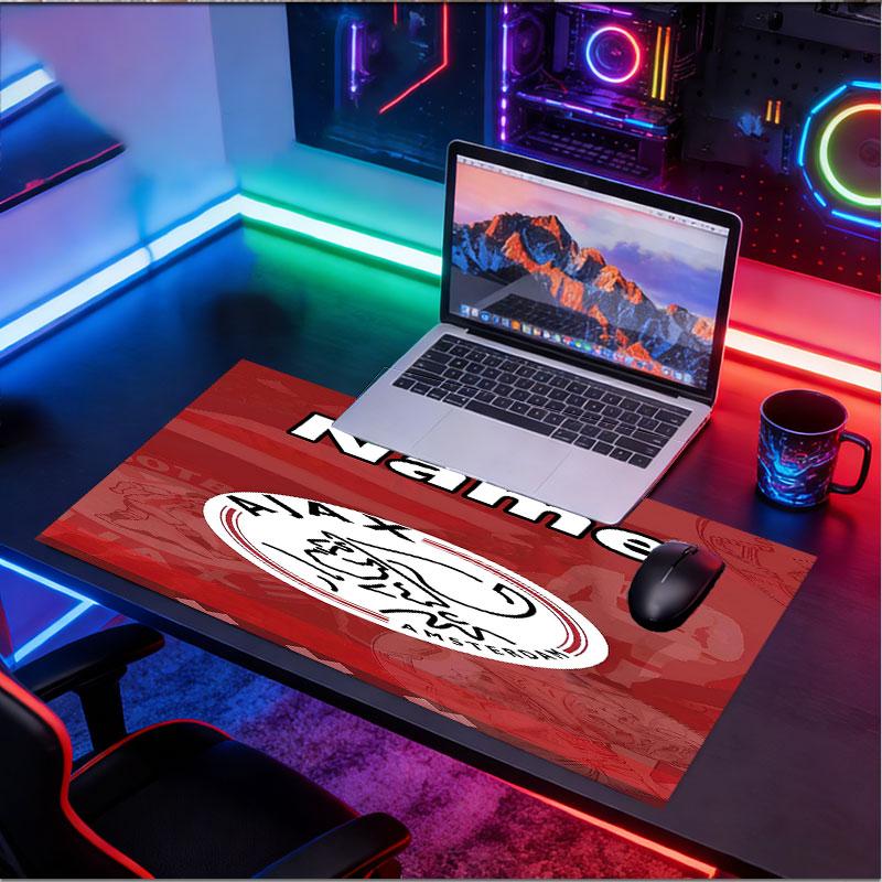 Custom Name Personalized Ajax Pattern Mousepad, Laptop PC Desk Mat, Decorative Desk Mat for Home Keyboard Pad Gift