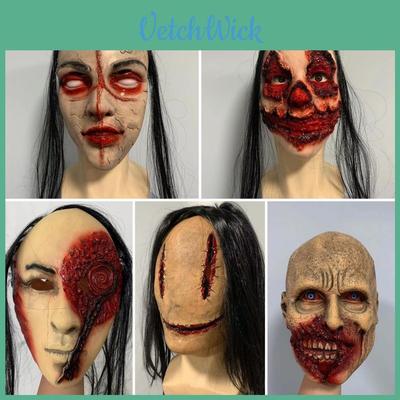 Grusliche Halloween-Geister-Latex-Horror-Maske Cosplay-Requisiten Verrottendes Gesicht Kopfbedeckung